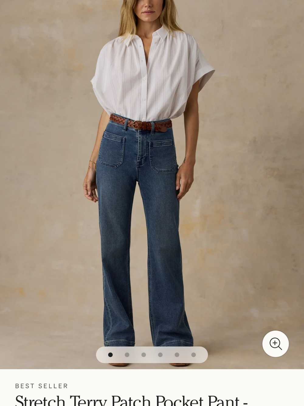 Faherty Stretch Terry Patch Pocket Pants Riverton Size 33 Wide Leg WORN ONCE